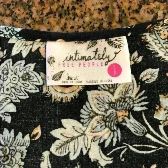 Free People Black Flower Tank dress Style dress Women Small - Picture 6 of 10